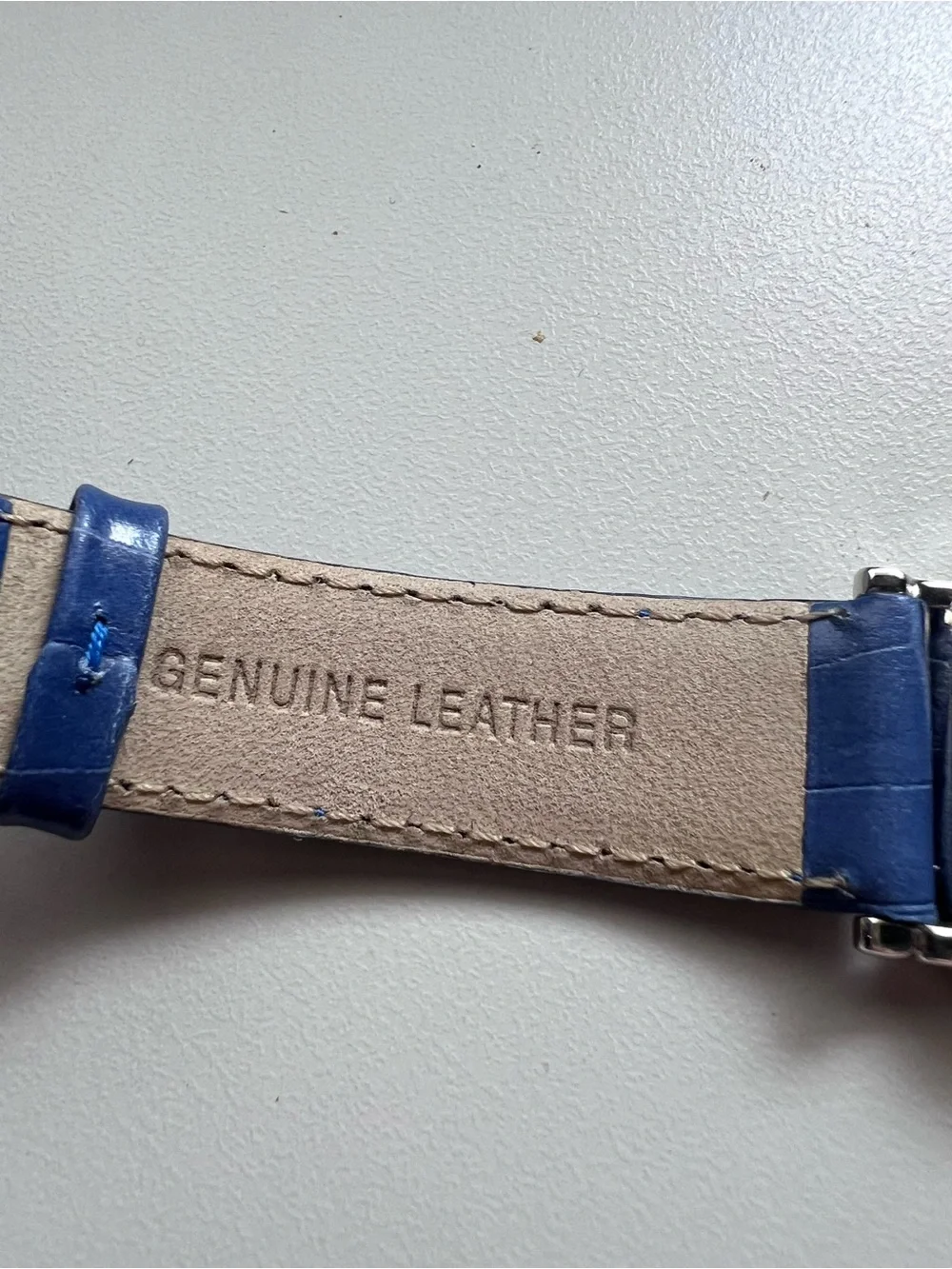 Vintage Ecclissi Blue MOP Dial Crystal Bezel Blue Leather Band Watch